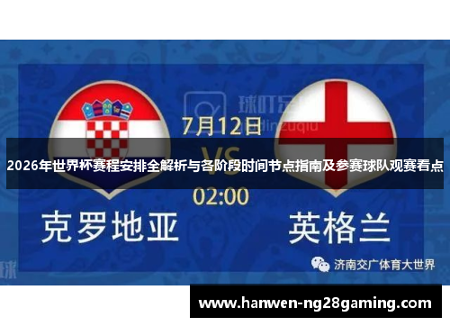 2026年世界杯赛程安排全解析与各阶段时间节点指南及参赛球队观赛看点